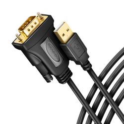 AXAGON ADS-1PQ USB-A 2.0 - serial RS-232 DB9-M FTDI adapter / cable 1, 5m Black