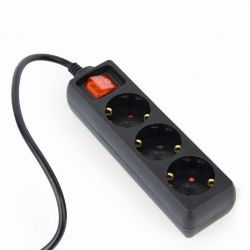 Gembird Hlzati Eloszt Kapcsolval 3DIN 0, 6m Black