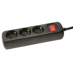 Logilink LPS206B 3-as csatlakoz eloszt kapcsolval 1, 4m Black