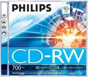Philips CD-RW 80 12x vastag tok 1db/cs (1-es cmke)